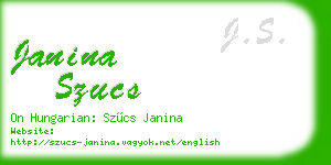 janina szucs business card